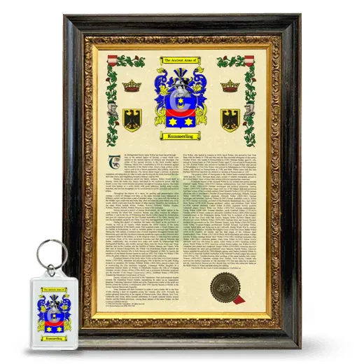 Kummerling Framed Armorial History and Keychain - Heirloom