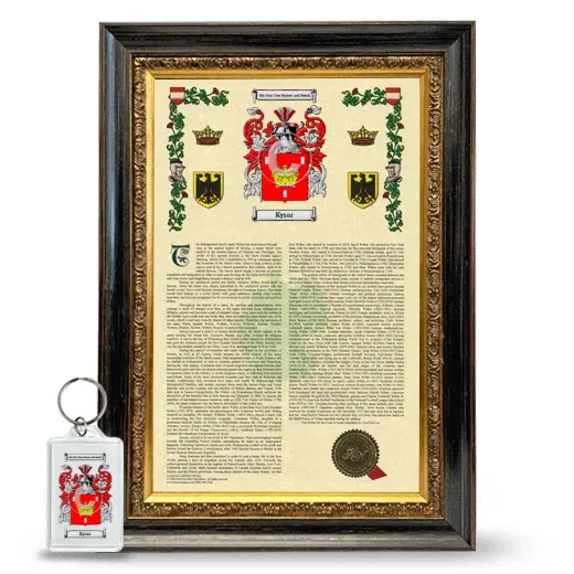 Kysar Framed Armorial History and Keychain - Heirloom