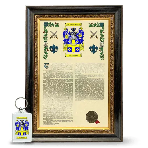 La'violette Framed Armorial History and Keychain - Heirloom