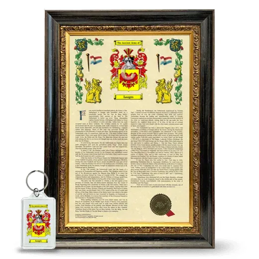 Laages Framed Armorial History and Keychain - Heirloom