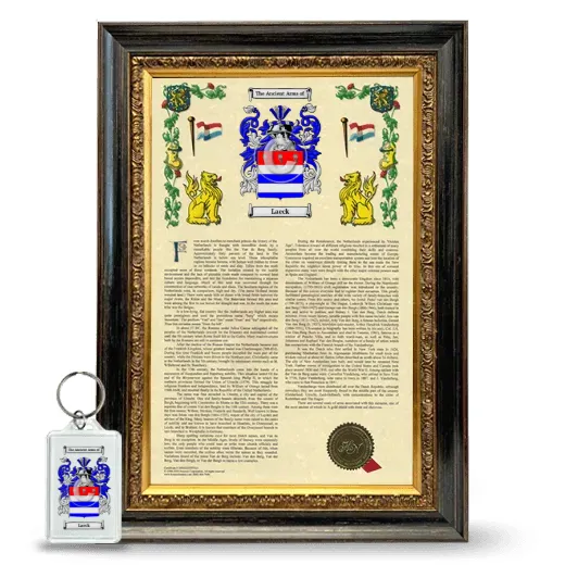 Laeck Framed Armorial History and Keychain - Heirloom