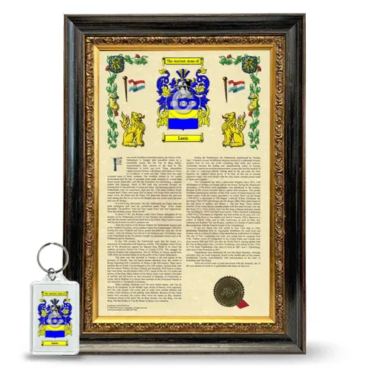 Laen Framed Armorial History and Keychain - Heirloom