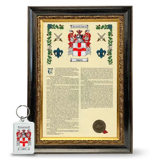 Lagnon Framed Armorial History and Keychain - Heirloom