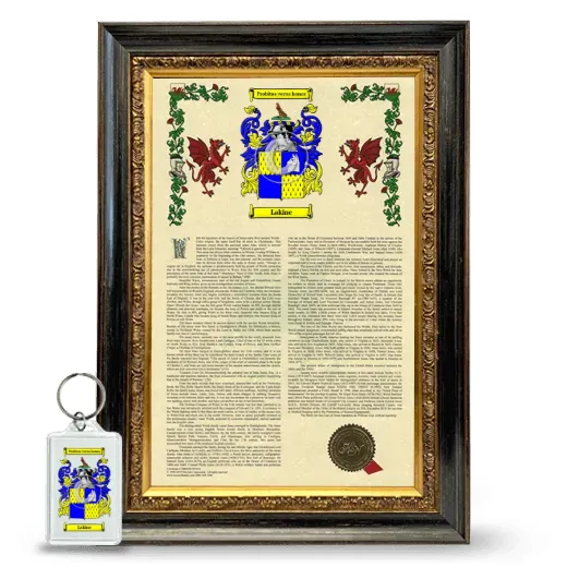 Lakine Framed Armorial History and Keychain - Heirloom