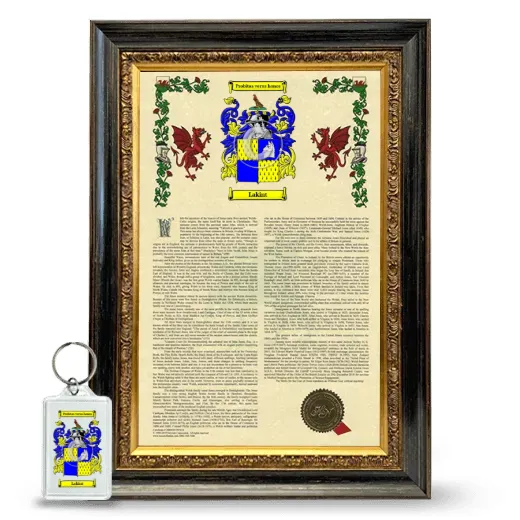 Lakint Framed Armorial History and Keychain - Heirloom