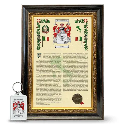 Lalli Framed Armorial History and Keychain - Heirloom