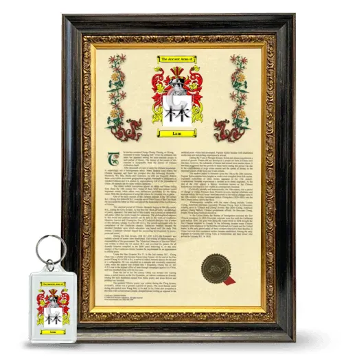 Lam Framed Armorial History and Keychain - Heirloom