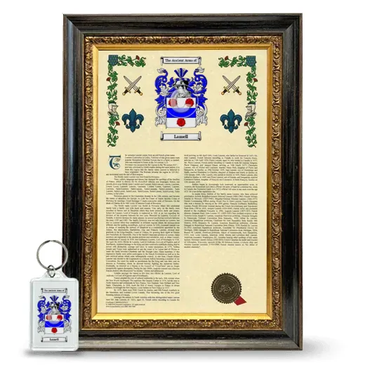 Lamell Framed Armorial History and Keychain - Heirloom