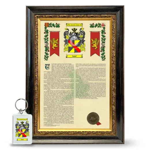 Land Framed Armorial History and Keychain - Heirloom