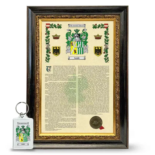 Lande Framed Armorial History and Keychain - Heirloom