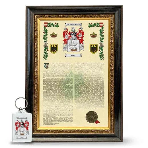Lang Framed Armorial History and Keychain - Heirloom