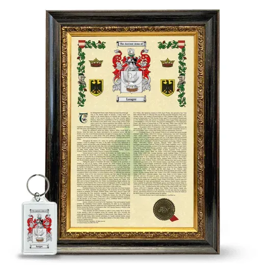 Langer Framed Armorial History and Keychain - Heirloom
