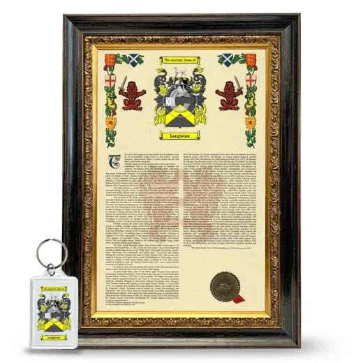 Langwoor Framed Armorial History and Keychain - Heirloom