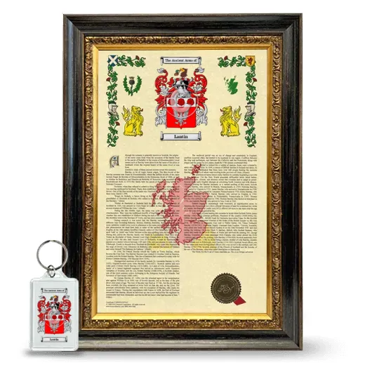 Lantin Framed Armorial History and Keychain - Heirloom