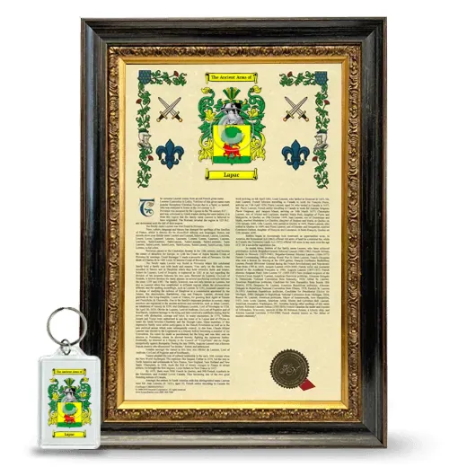 Lapac Framed Armorial History and Keychain - Heirloom