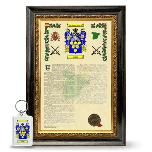 Lapaz Framed Armorial History and Keychain - Heirloom