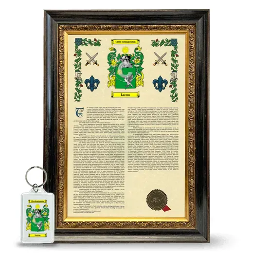 Larem Framed Armorial History and Keychain - Heirloom