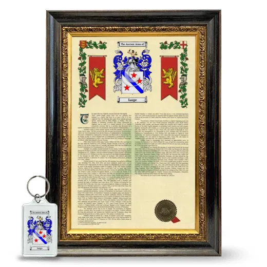 Large Framed Armorial History and Keychain - Heirloom