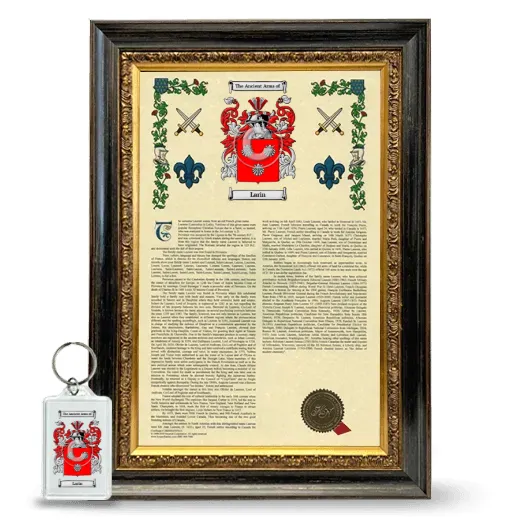 Larin Framed Armorial History and Keychain - Heirloom