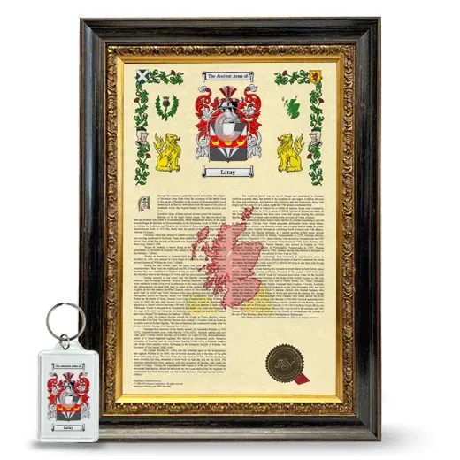 Latay Framed Armorial History and Keychain - Heirloom