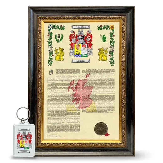 Lauchlan Framed Armorial History and Keychain - Heirloom