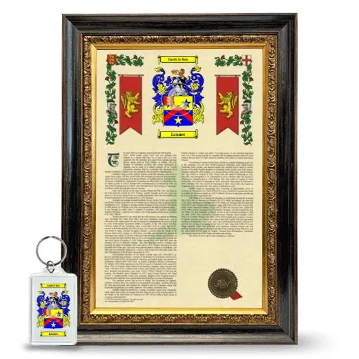 Launes Framed Armorial History and Keychain - Heirloom