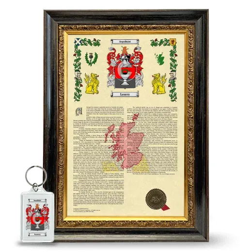 Laurey Framed Armorial History and Keychain - Heirloom