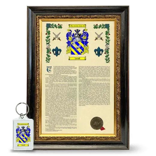 Lavall Framed Armorial History and Keychain - Heirloom