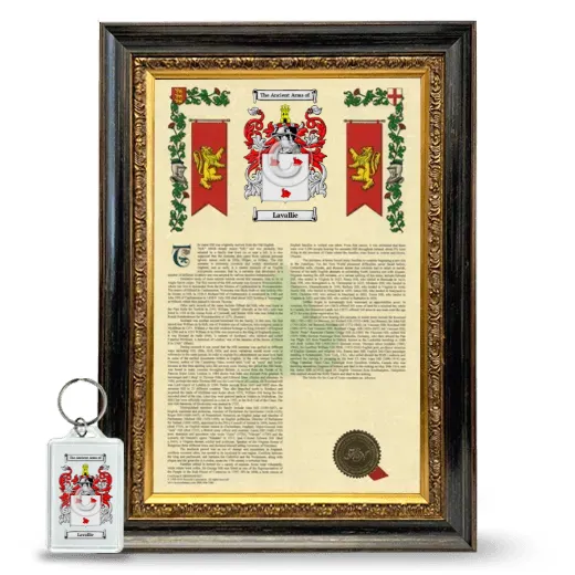 Lavallie Framed Armorial History and Keychain - Heirloom