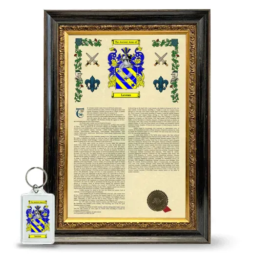 Laveau Framed Armorial History and Keychain - Heirloom