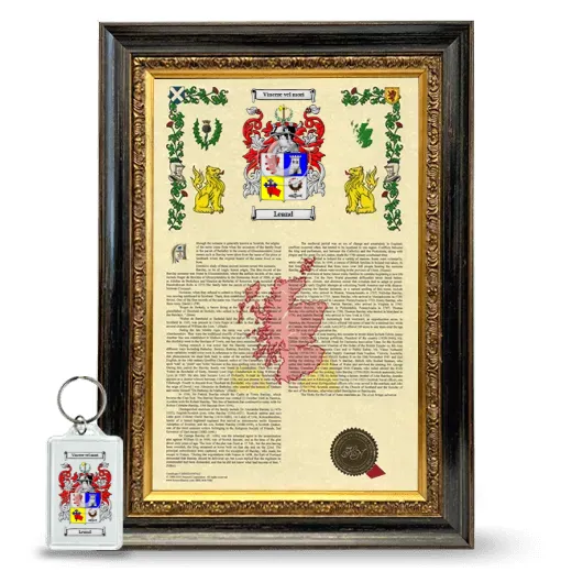Leand Framed Armorial History and Keychain - Heirloom