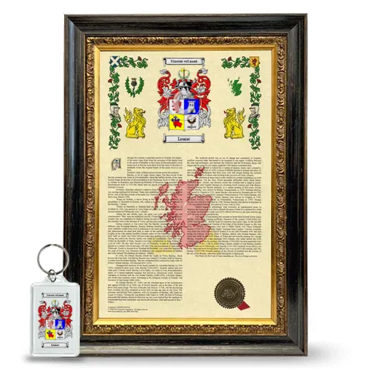 Leane Framed Armorial History and Keychain - Heirloom