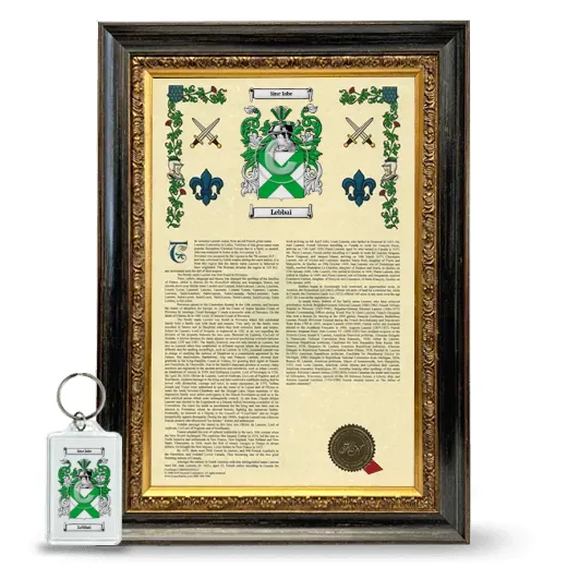 Lebbai Framed Armorial History and Keychain - Heirloom