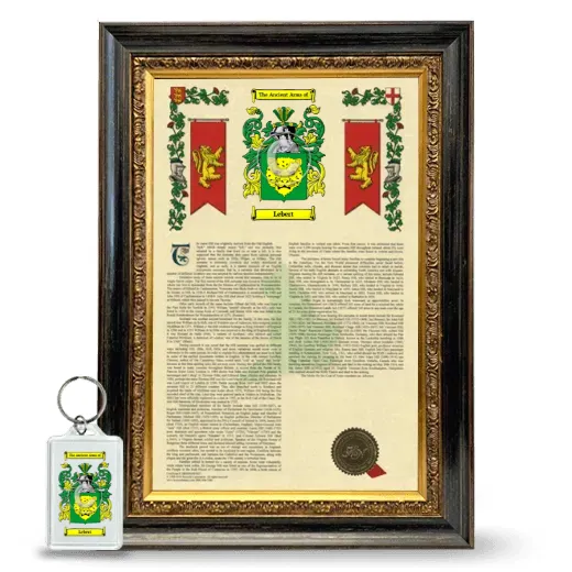 Lebert Framed Armorial History and Keychain - Heirloom