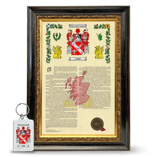 Ledail Framed Armorial History and Keychain - Heirloom