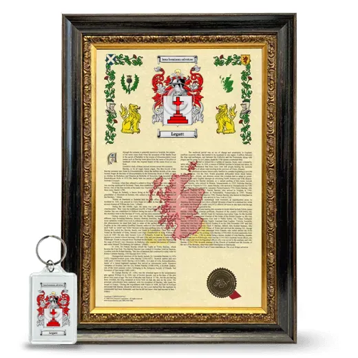 Legatt Framed Armorial History and Keychain - Heirloom