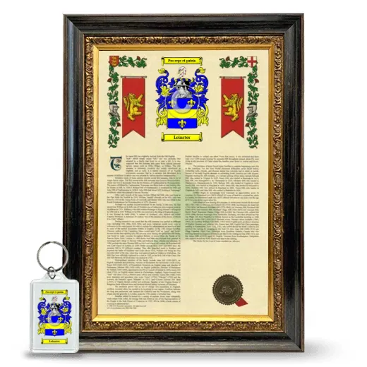 Leinster Framed Armorial History and Keychain - Heirloom