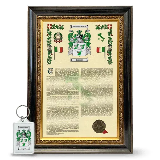 Leipold Framed Armorial History and Keychain - Heirloom