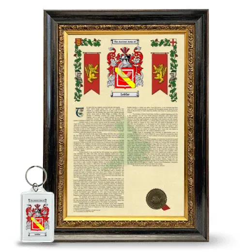 Leithe Framed Armorial History and Keychain - Heirloom