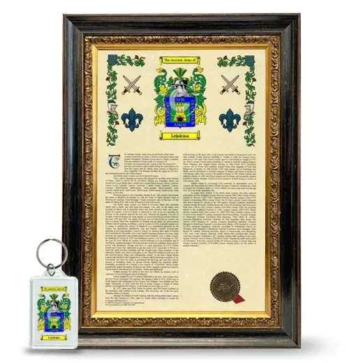 Lejairma Framed Armorial History and Keychain - Heirloom