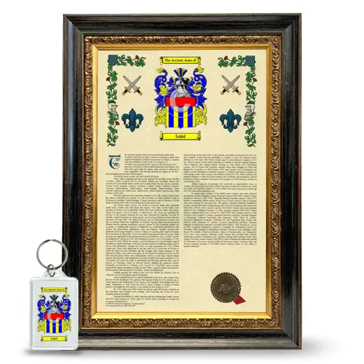 Lejoi Framed Armorial History and Keychain - Heirloom