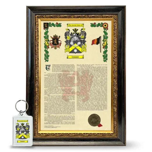 Lemmer Framed Armorial History and Keychain - Heirloom