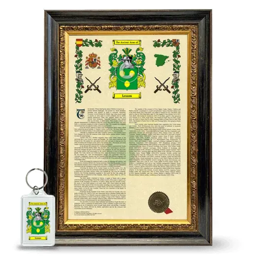 Lemon Framed Armorial History and Keychain - Heirloom