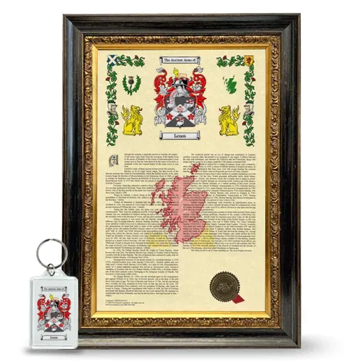 Lenos Framed Armorial History and Keychain - Heirloom