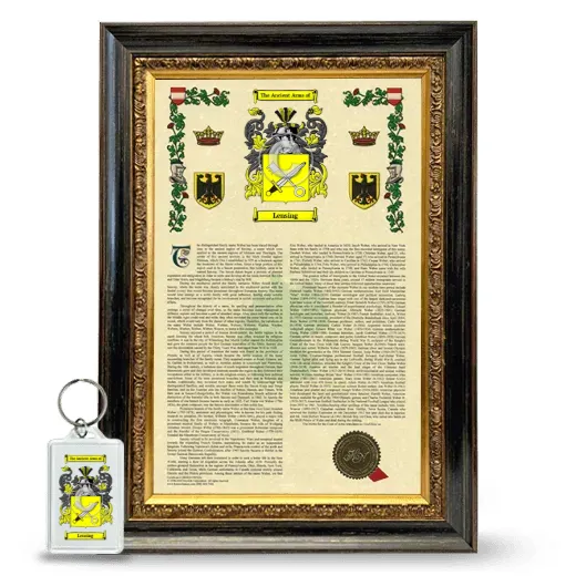 Lensing Framed Armorial History and Keychain - Heirloom