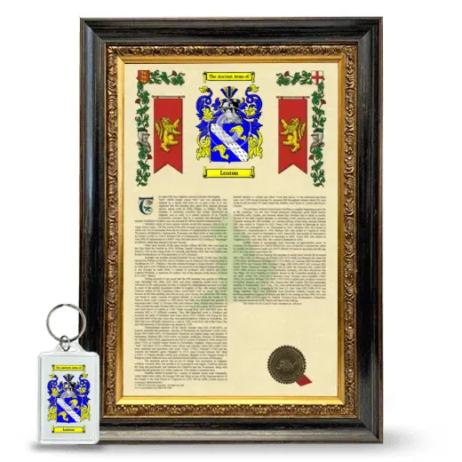 Lenton Framed Armorial History and Keychain - Heirloom