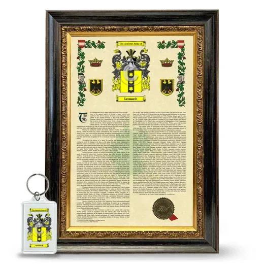 Leonardt Framed Armorial History and Keychain - Heirloom