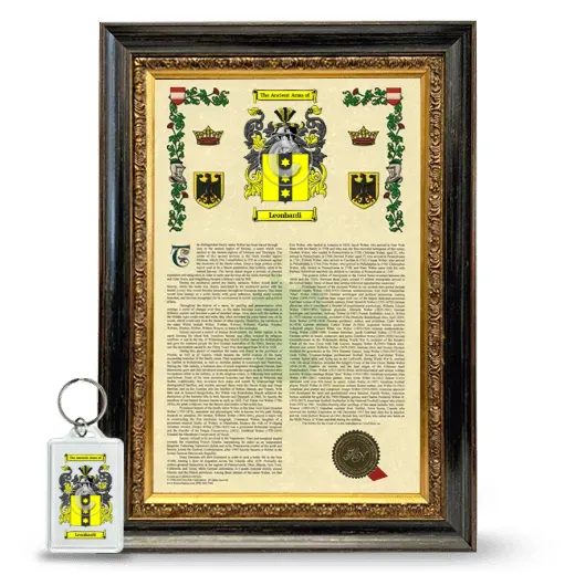 Leonhardi Framed Armorial History and Keychain - Heirloom