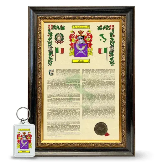 Liberto Framed Armorial History and Keychain - Heirloom