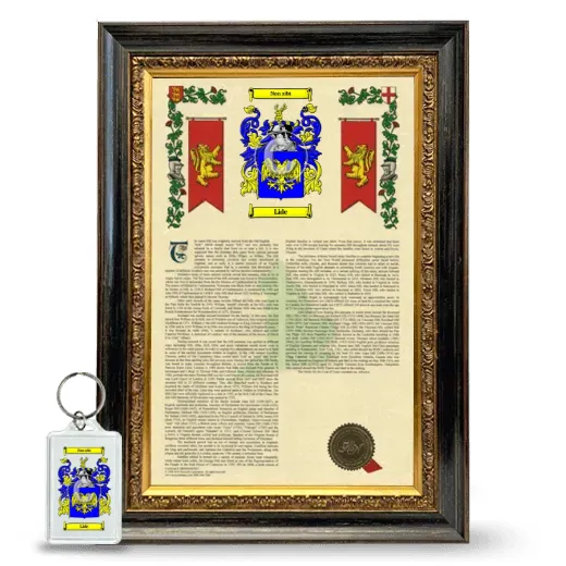 Lide Framed Armorial History and Keychain - Heirloom